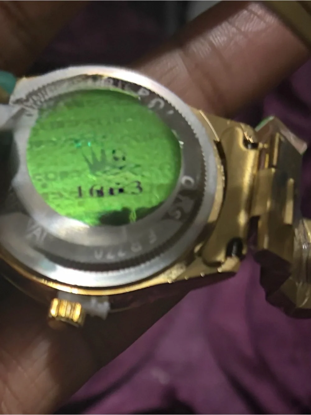 Gold Stainless Steel Ladies Watch with Black Dial